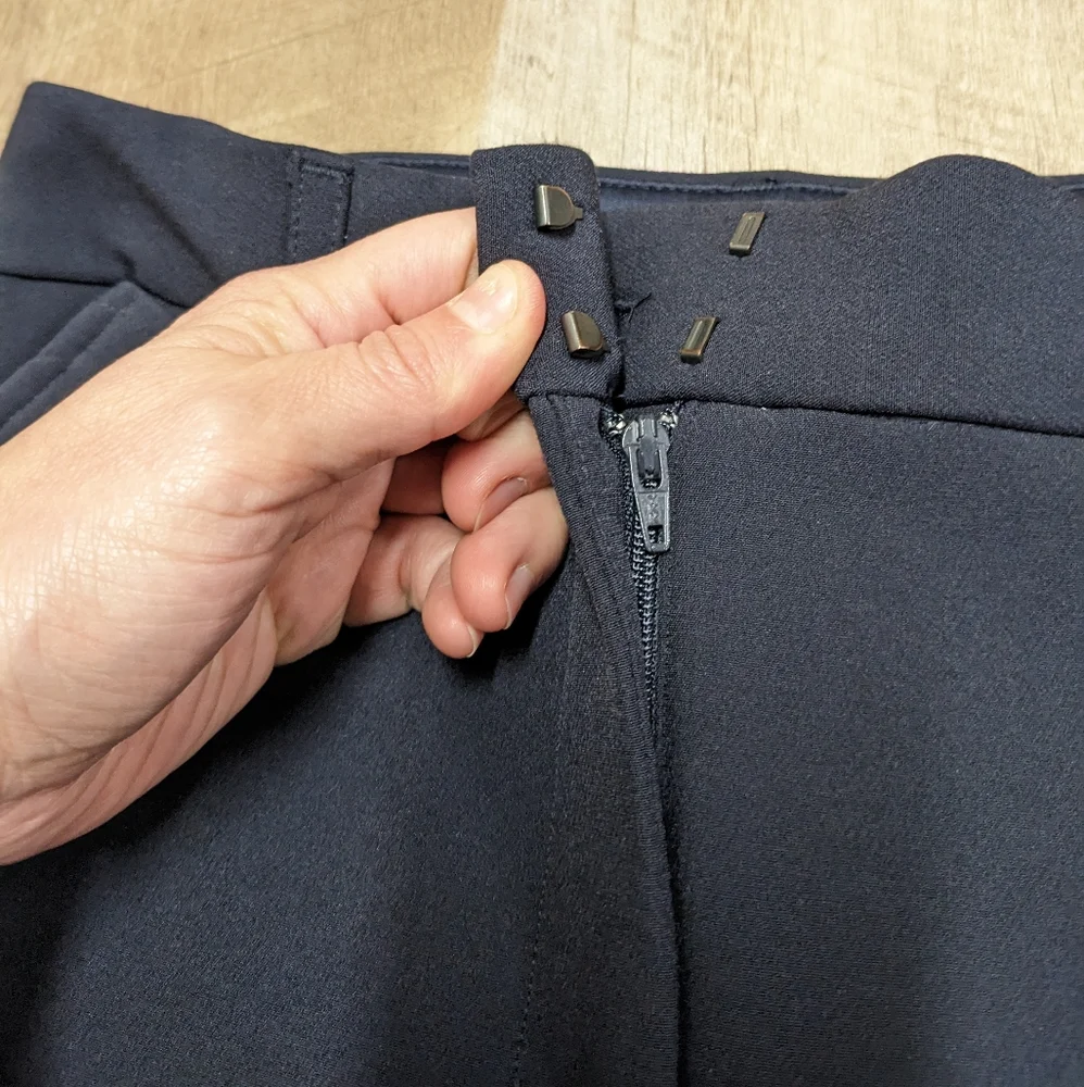 Express Navy Blue Crop High Rise Dress Pants - Picture 8 of 12